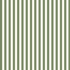 Small Cabana stripe - sage green on cream white - Candy stripe - Awning stripes - Striped wallpaper