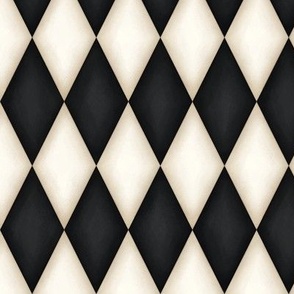 Fanciful Black and Antique White Harlequin (medium scale)