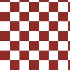 Auburn dark red/pink and white linen traditional check