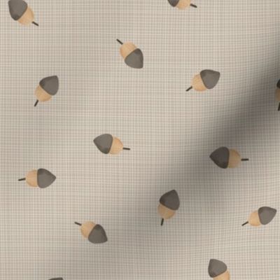 Acorns scattered (sand linen) coordinate for Woodland Path designs