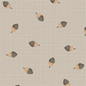 Acorns scattered (sand linen) coordinate for Woodland Path designs
