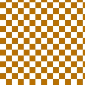 Small scale dark golden rod yellow and white linen traditional check
