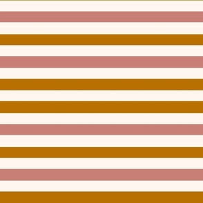 Goldenrod Dark Yellow, Light Redwood Pink, and off White Linen Stripe