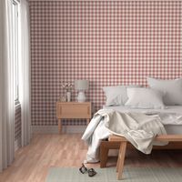 Light redwood pink and off-white linen plaid