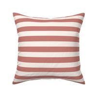 Light Redwood Pink/red and off-white Linen Stripe