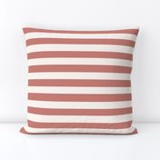 Light Redwood Pink/red and off-white Linen Stripe