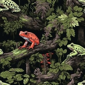 red and green frogs