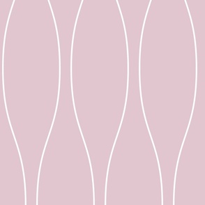 dusky pink line art  ogee  wallpaper scale