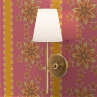 Crown Floral Motif Wallpaper Pink