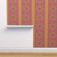 Crown Floral Motif Wallpaper Pink