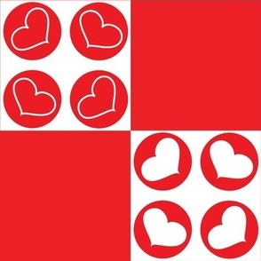 Valentine's Day red checkers 8x8