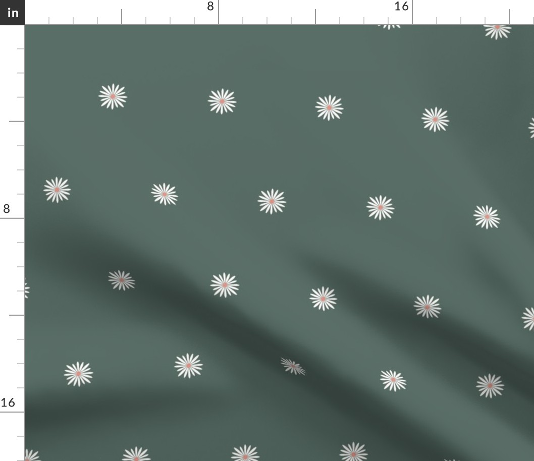 Easter daisy flowers - forest green