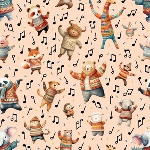 Wild Life Jamboree with Music Notes and Confetti Orange