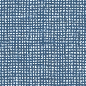 Small // Indigo blue burlap crosshatch woven texture