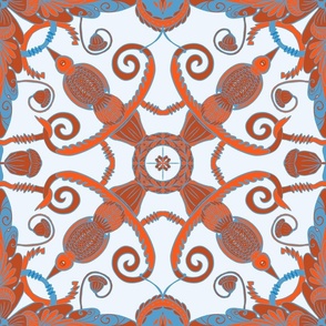 Seamless pattern with a square pattern in the form of a scarf in the Empire style