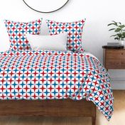 Geometric Stars Red, White and Blue Graphic Wallpaper