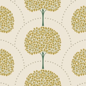 Round Forest - Whimsy Yellow Trees