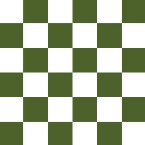 1” Classic Checkers, Moss Green and White
