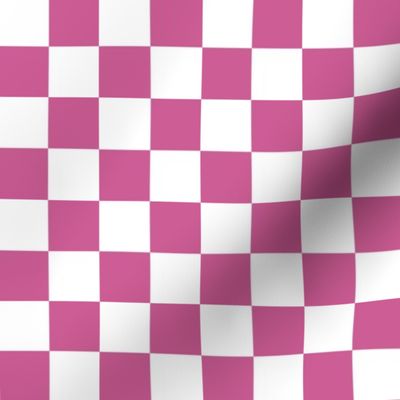 1” Classic Checkers, Candy Pink and White