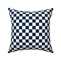 1” Classic Checkers, Navy Blue and White