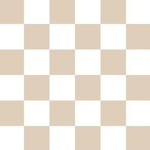 1” Classic Checkers, Neutral Tan and White