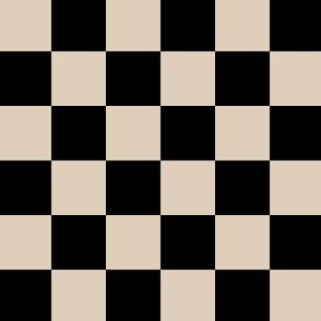 1” Classic Checkers Neutral Beige and Black