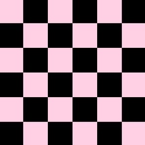 1” Classic Checkers, Baby Pink and Black