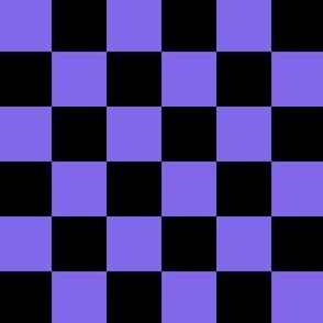 1” Classic Checkers, Vibrant Iris and Black