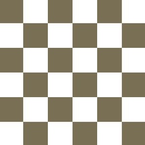 1” Classic Checkers, Khaki and White