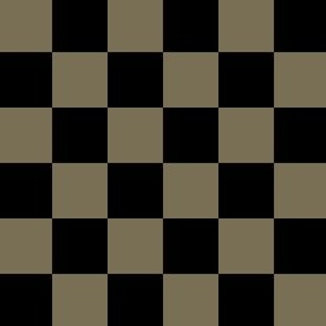 1” Classic Checkers, Khaki and Black