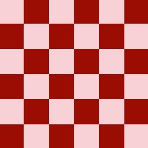 1” Classic Checkers, Red and Baby Pink