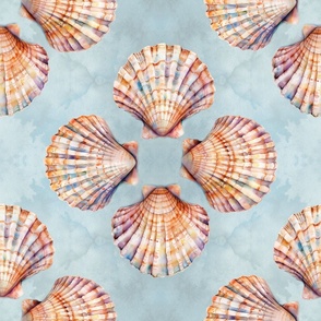 Watercolor Shells Pattern  - Beach House - Costal Casual