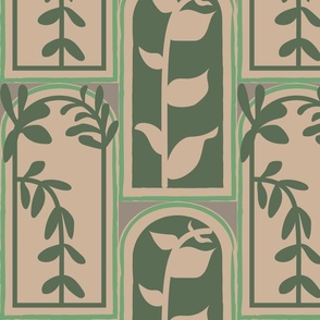 Olive leaves on arches