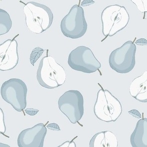 Pears, dusky blue