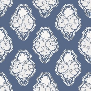 Small - Magdaline Florals Bouquet - Silhouette - Navy White