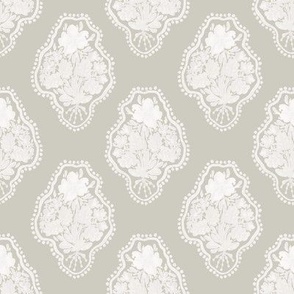 Small - Magdaline Florals Bouquet - Silhouette - Beige White