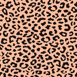 peach fuzz black animal print leopard