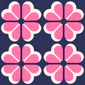 Vintage Buttercup // Pink on Navy