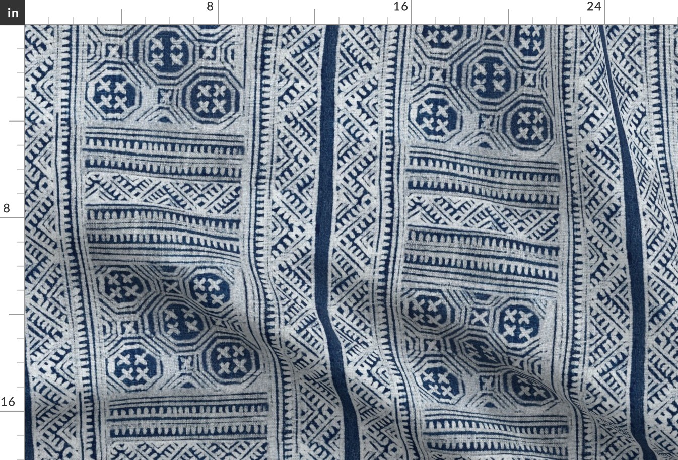 Hill tribe 12 in. Octagon indigo blue block print