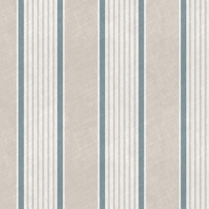 Antique stripes in cream slate blue