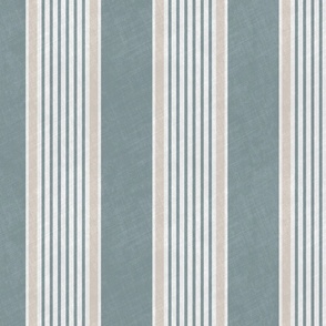 Antique stripes in slate blue cream