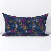 NAVY BLUE FLORAL BLOOM BOTANICAL