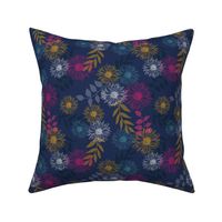 NAVY BLUE FLORAL BLOOM BOTANICAL