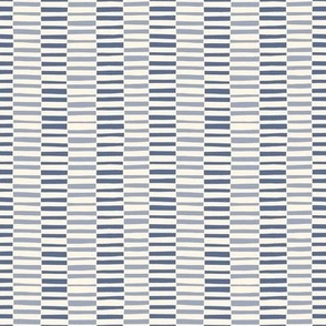 Minimal Horizontal Hand-Drawn Blue Nova Short Stripes - Geometric Modern - Small Scale