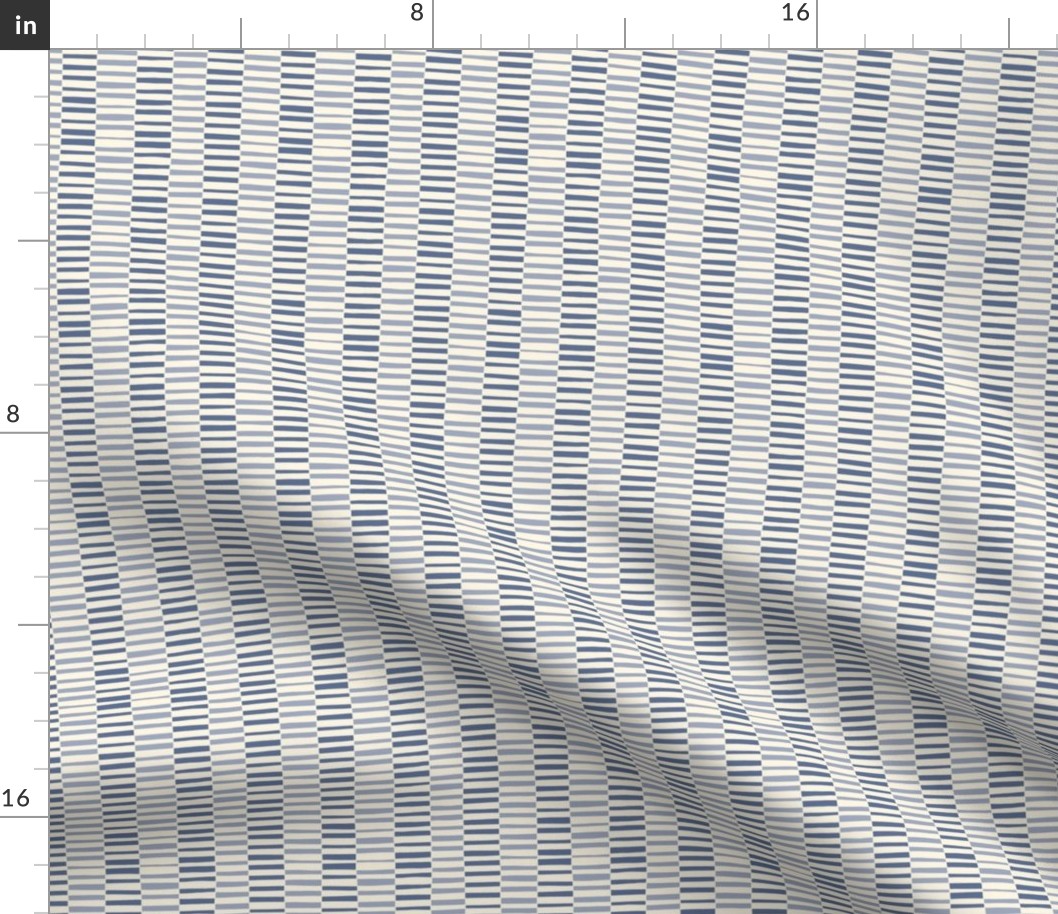 Minimal Horizontal Hand-Drawn Blue Nova Short Stripes - Geometric Modern - Small Scale