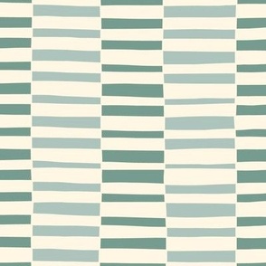Minimal Horizontal Hand-Drawn Sage Green Short Stripes - Geometric Modern - Large Scale