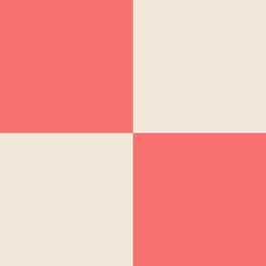 Simple-dichromatic-retro-checkerboards-Georgia-peach-pristine-white-XL-jumbo