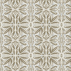 Abstract symmetrical floral | Sand on beige