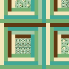 QUILT DESIGN 6 - CHEATER QUILT COLLECTION (GREEN)