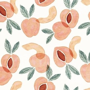 Scattered Peaches | Vibrant Fruits in Summer Colours